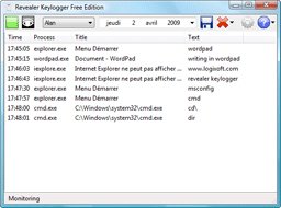 Screenshot du logiciel Revealer Keylogger Free Edition